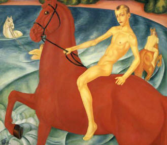 Петров-Водкин "Купание красного коня". Описание картины в стихах